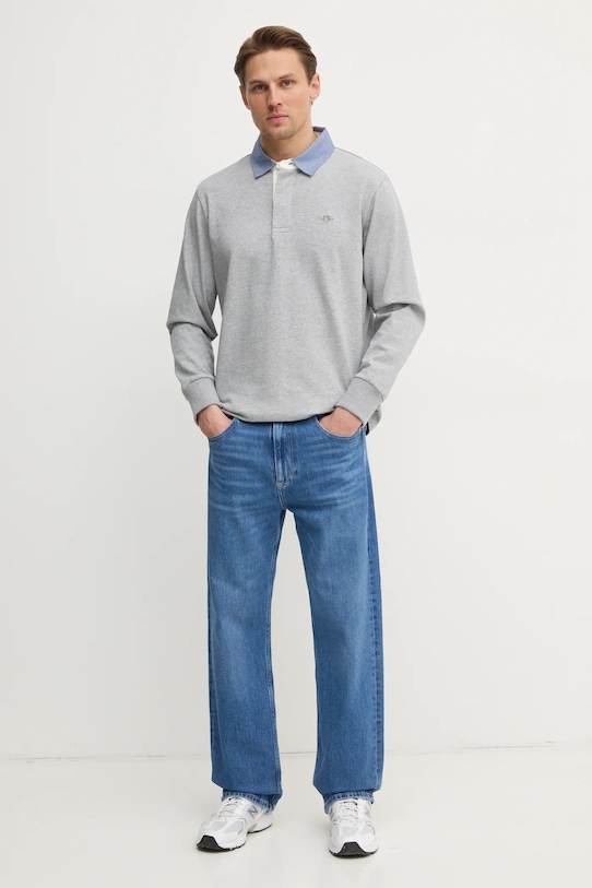 Gant longsleeve bawełniany 2004082 szary AW25