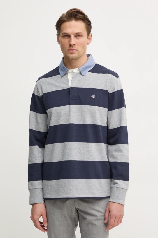 Gant longsleeve din bumbac cu modele gri 2004083