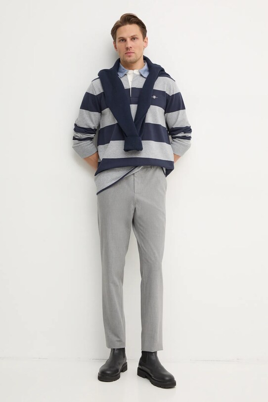 Gant longsleeve bawełniany 2004083 szary SS25