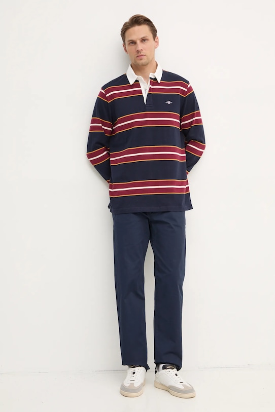 Gant longsleeve din bumbac 2044007 bleumarin SS25