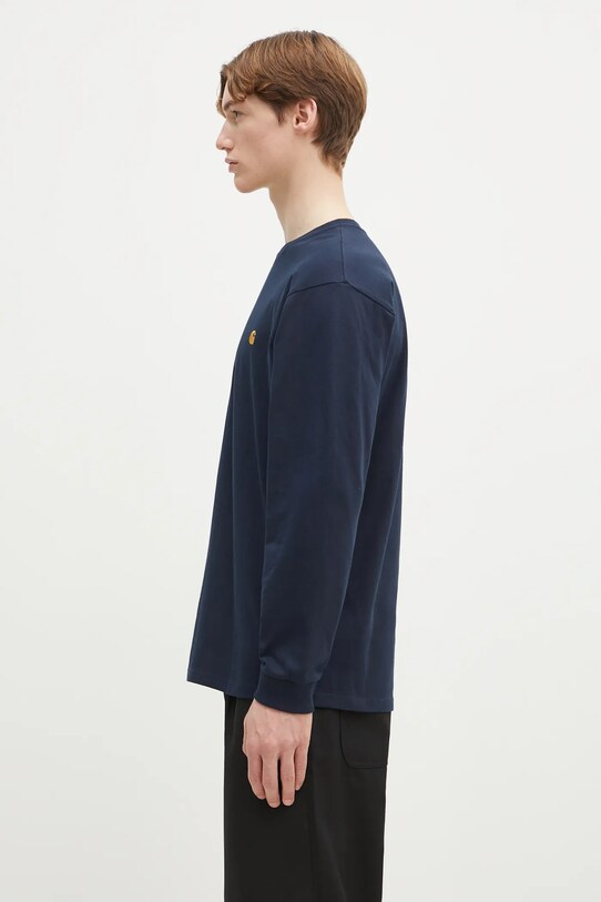 Carhartt WIP longsleeve din bumbac Longsleeve Chase I026392.2MZXX bleumarin SS25