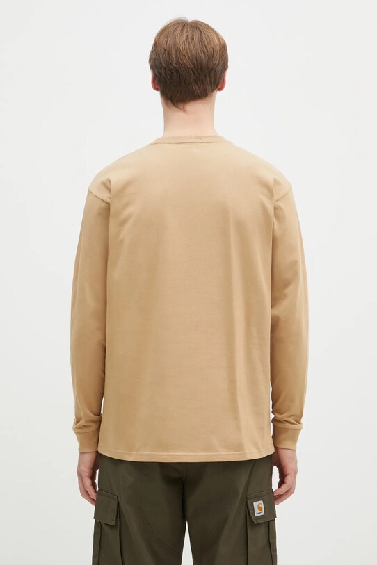 Oblečení Bavlněné tričko s dlouhým rukávem Carhartt WIP Longsleeve Chase I026392.2N1XX béžová
