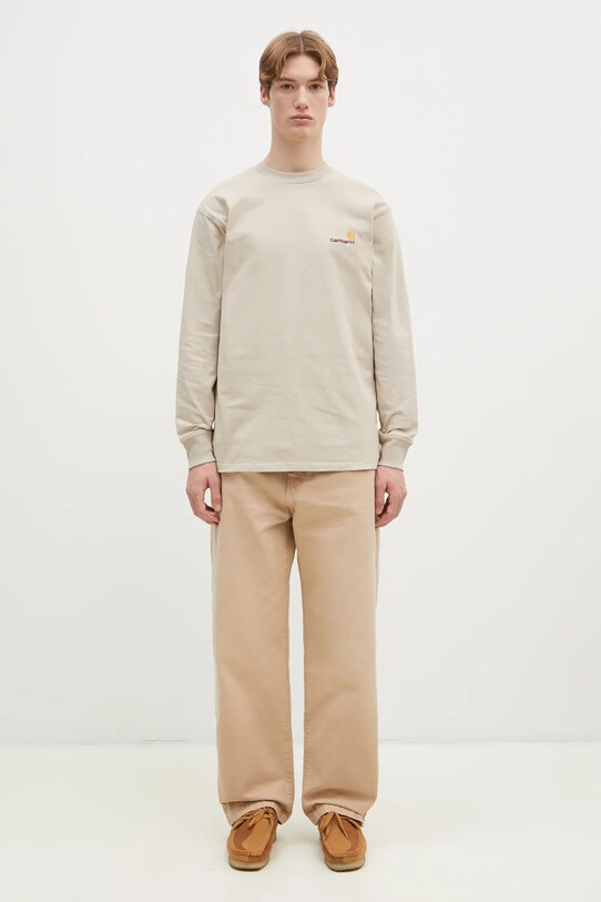 Îmbrăcăminte Carhartt WIP longsleeve din bumbac Longsleeve American Script I029955.2LPXX bej