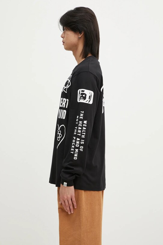 Памучна блуза с дълги ръкави Billionaire Boys Club Multi Print Longsleeve B24456 черен SS25