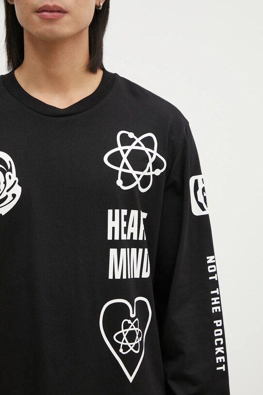 Памучна блуза с дълги ръкави Billionaire Boys Club Multi Print Longsleeve B24456 черен