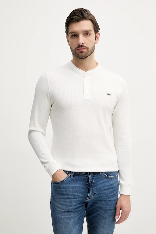 Блуза с дълги ръкави Lacoste щампа бял TH0035