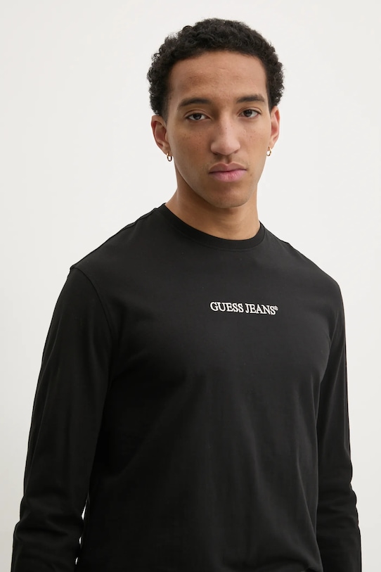 Guess Jeans longsleeve din bumbac negru M5RI84.K8HM0