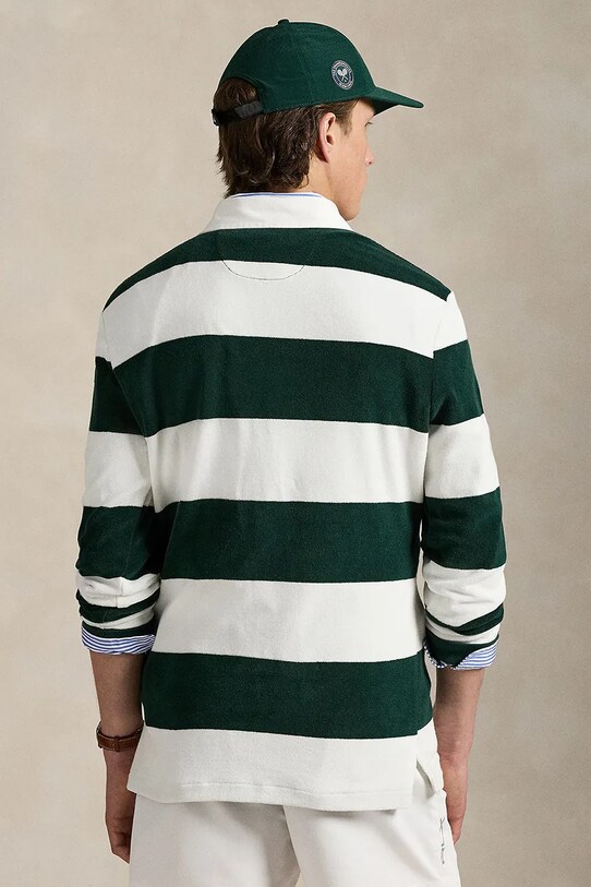 Bavlnené tričko s dlhým rukávom Polo Ralph Lauren 710970489 zelená SS25