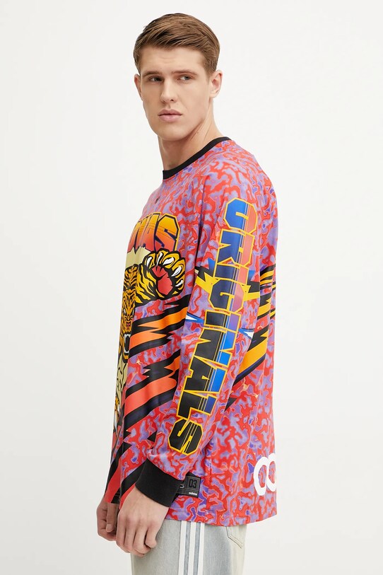 adidas Originals longsleeve din bumbac GRAPHIC LS TEE violet JX1702