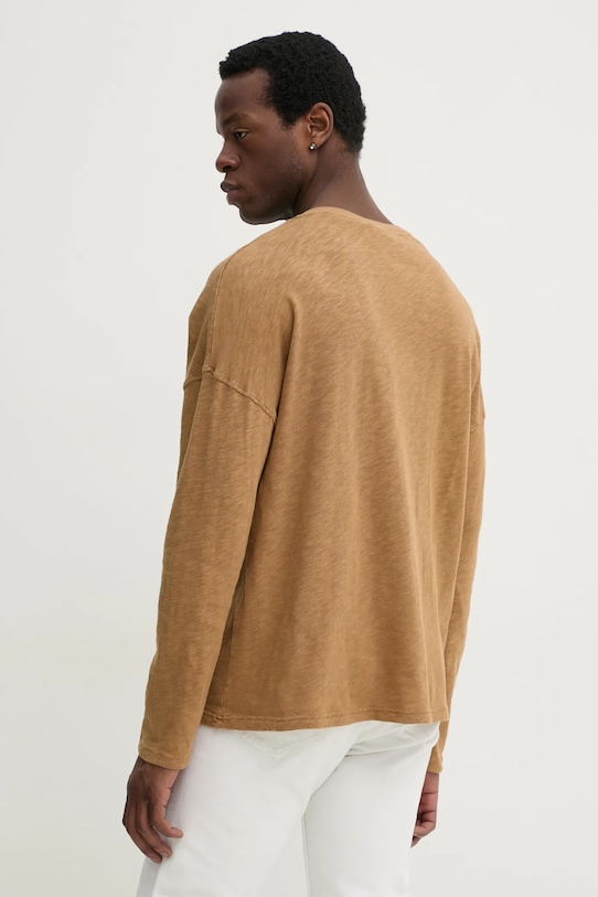 Îmbrăcăminte American Vintage longsleeve din bumbac MSON02FGE25 maro