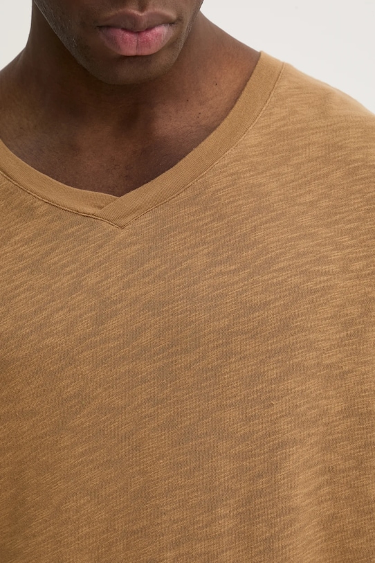 American Vintage longsleeve din bumbac MSON02FGE25 maro