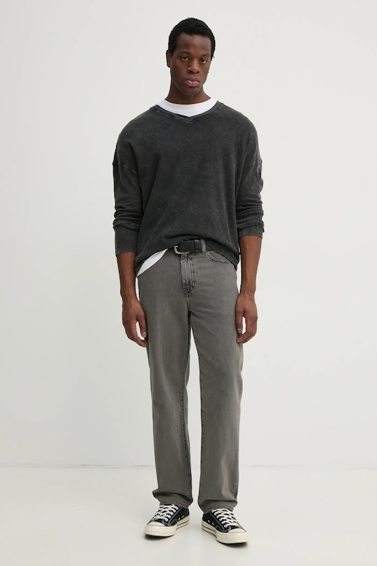 Бавовняний лонгслів American Vintage MSON02FGE25 сірий SS25