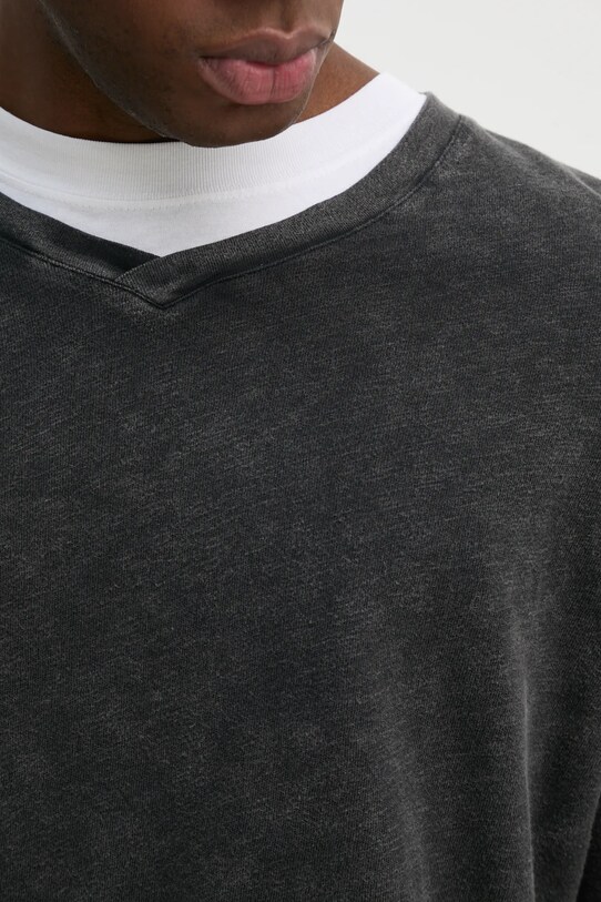 American Vintage longsleeve bawełniany MSON02FGE25 szary