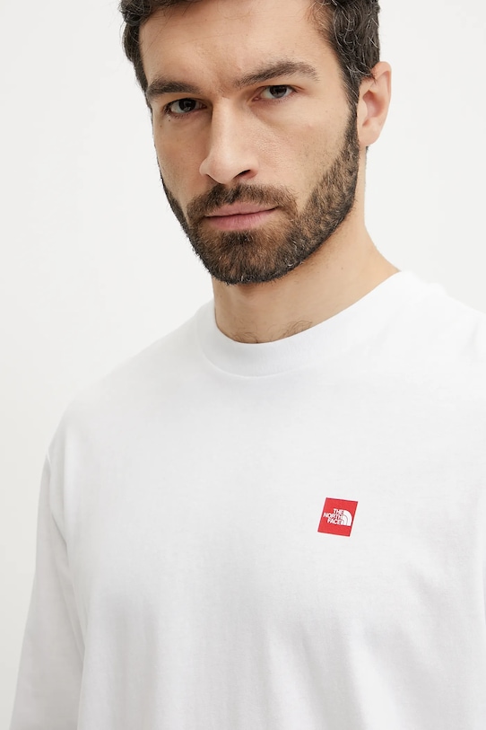 Bavlněné tričko s dlouhým rukávem The North Face Axys bílá NF0A8C1TFN41