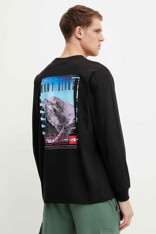 The North Face longsleeve din bumbac Axys print negru NF0A8C1TJK31