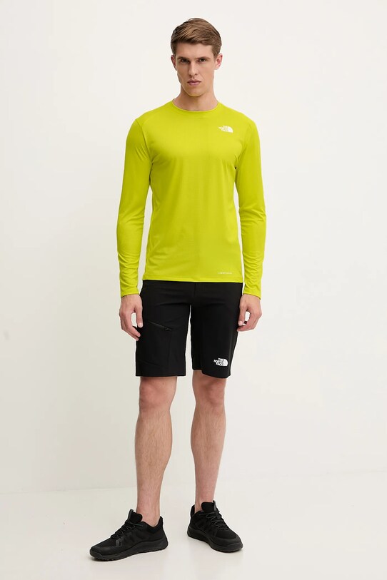 The North Face longsleeve sportowy Shadow NF0A87TVJE31 zielony SS25