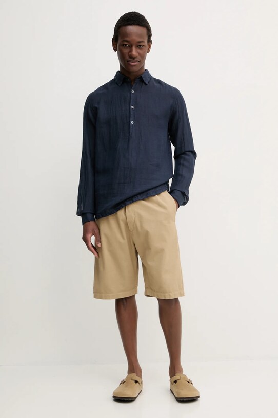 BARENA VENEZIA longsleeve din in Camicia Pavan S CAU5071.3144 bleumarin SS25