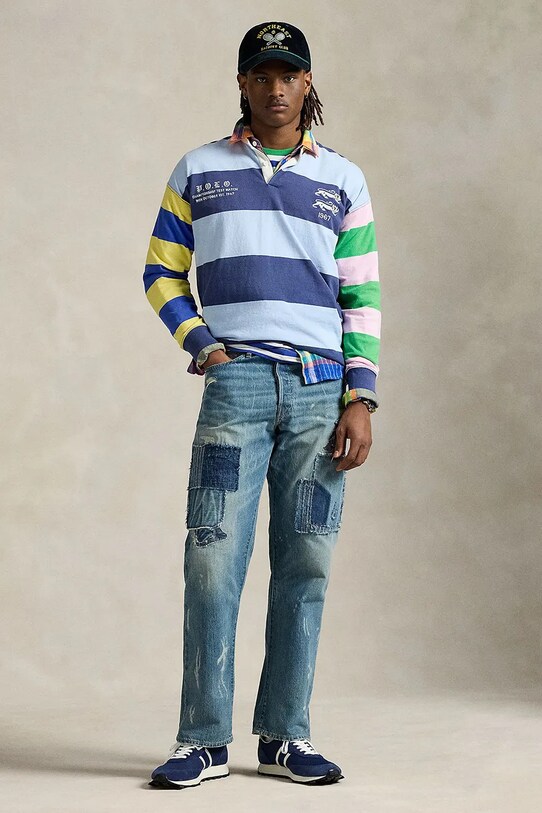 Odzież Polo Ralph Lauren longsleeve bawełniany 710964972 granatowy