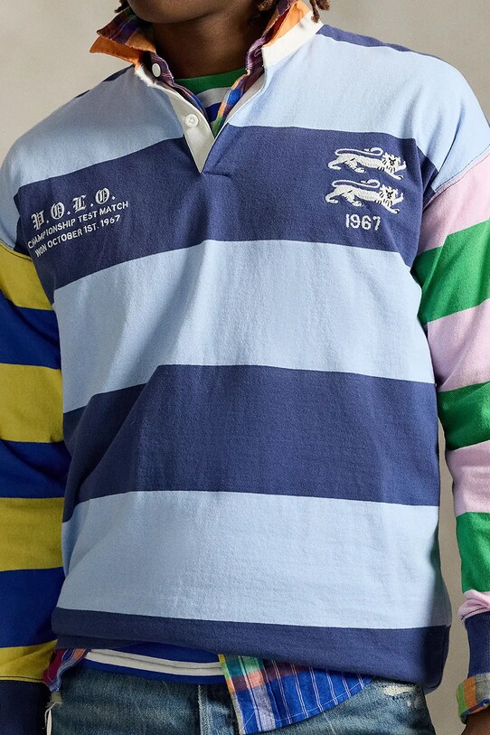 Polo Ralph Lauren longsleeve bawełniany granatowy 710964972