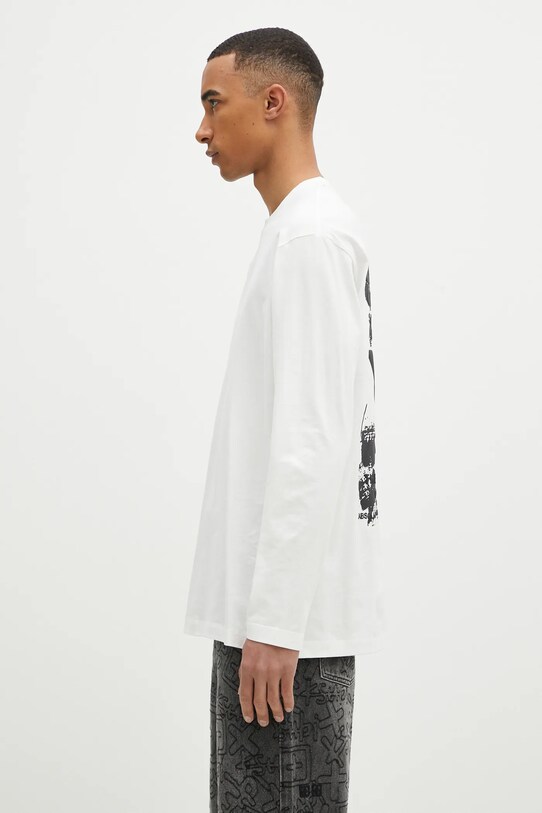 Y-3 longsleeve bawełniany Graphic Longsleeve Tee JM3234 biały SS25
