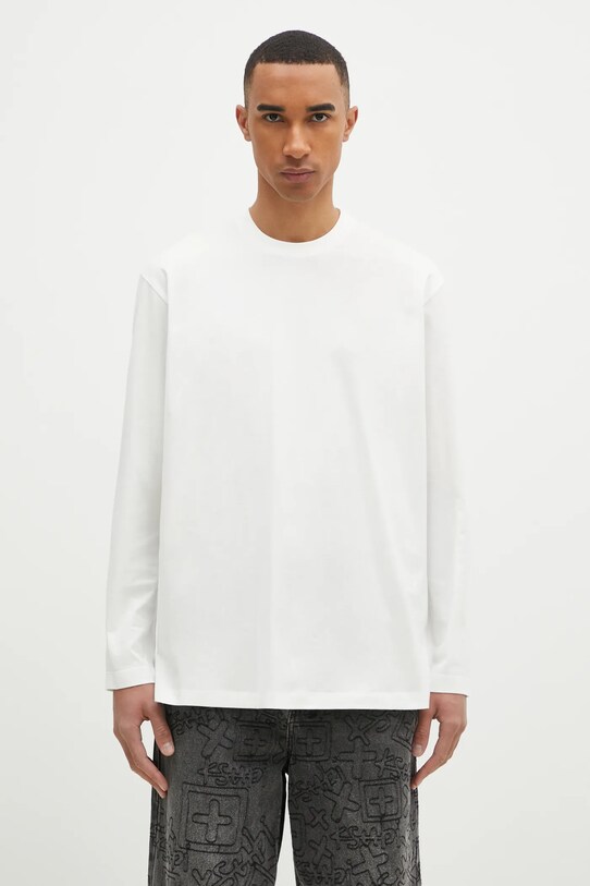 Odzież Y-3 longsleeve bawełniany Graphic Longsleeve Tee JM3234 biały