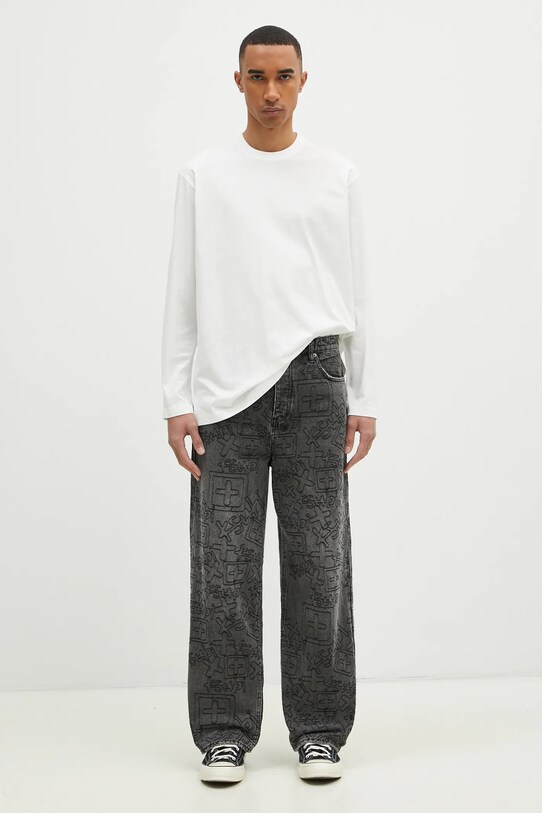 Y-3 longsleeve bawełniany Graphic Longsleeve Tee biały JM3234