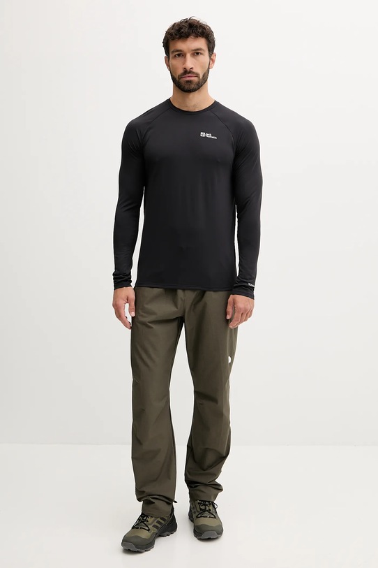 Jack Wolfskin longsleeve sport Prelight Swift A63803 negru AW25