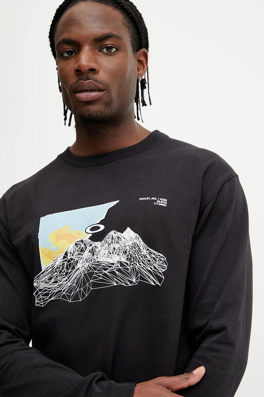 Oakley longsleeve din bumbac negru FOA406859