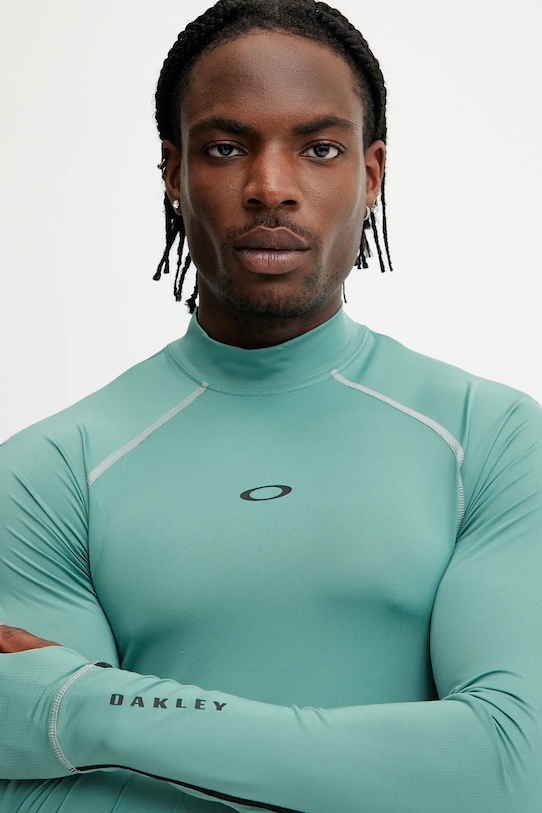 Oakley mânecă lungă de antrenament T-shirt do pływania turcoaz FOA406861