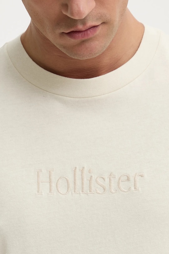 Hollister Co. tricou din bumbac KI323.5134.101 bej