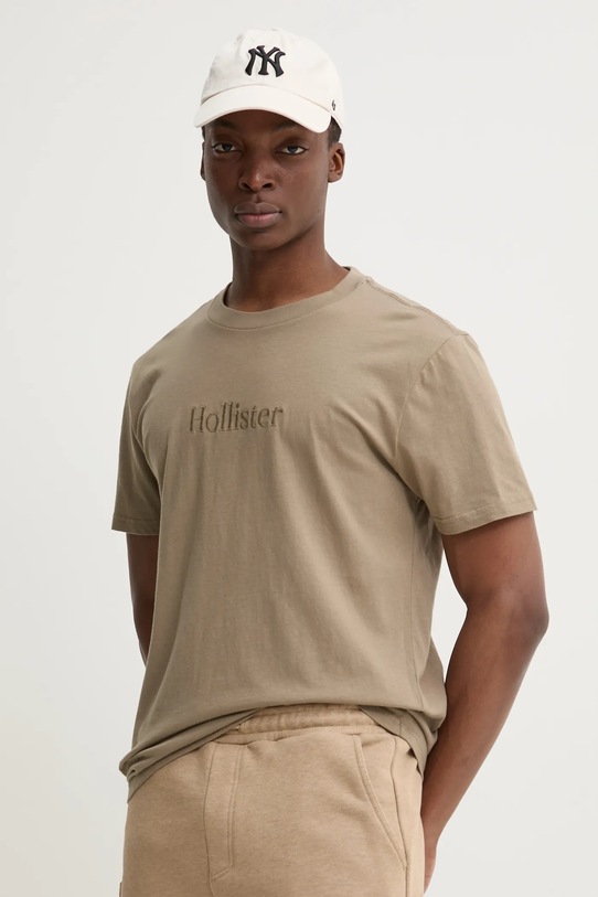 Hollister Co. tricou din bumbac verde KI323.5134.401