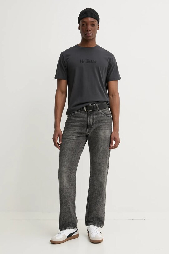 Bavlněné tričko Hollister Co. KI323.5134.901 šedá SS25