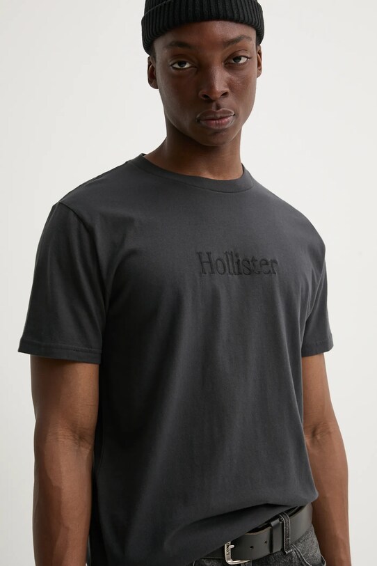 Bavlněné tričko Hollister Co. šedá KI323.5134.901