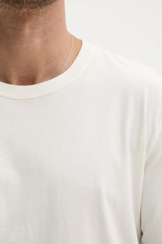 Βαμβακερή μπλούζα με μακριά μανίκια Hollister Co. KI324.5127.100 μπεζ