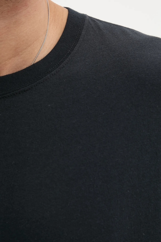 Βαμβακερή μπλούζα με μακριά μανίκια Hollister Co. KI324.5127.900 μαύρο