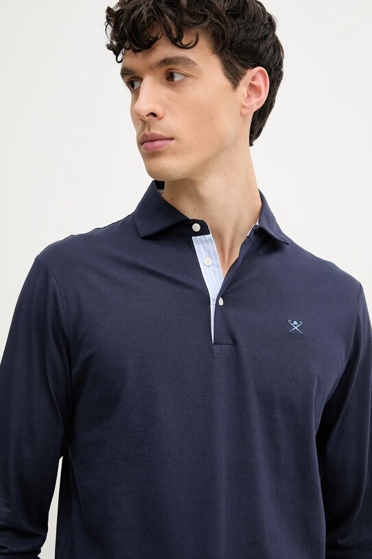Hackett London longsleeve bawełniany granatowy HM551004