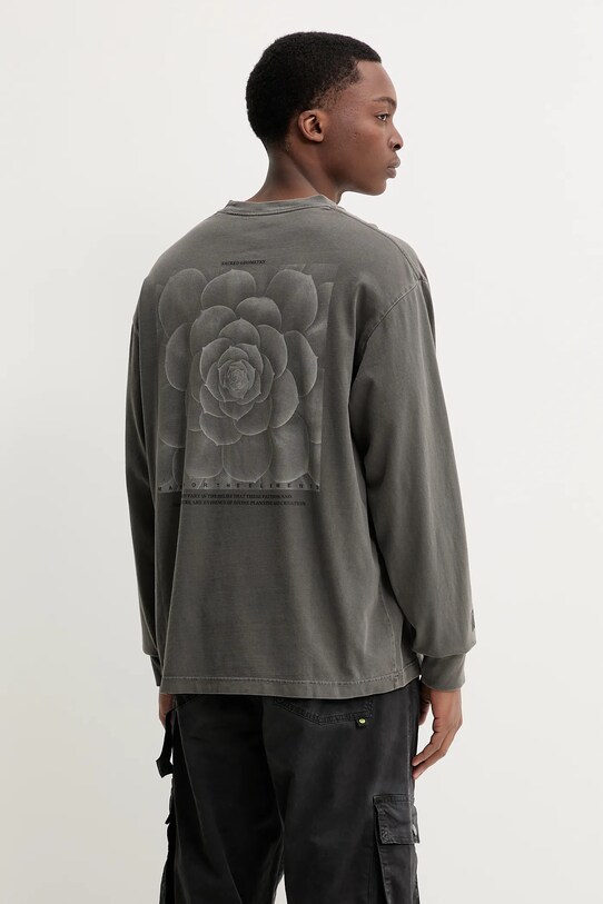 Îmbrăcăminte Vans longsleeve din bumbac VN000M2ZBLK1 gri