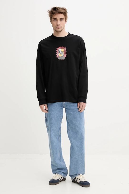 Vans longsleeve din bumbac VN000M6WBLK1 negru SS25