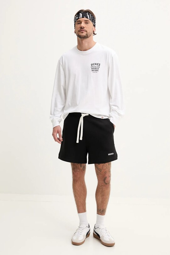 Памучна блуза с дълги ръкави Dickies DK0A4Z930WH1 бял SS25