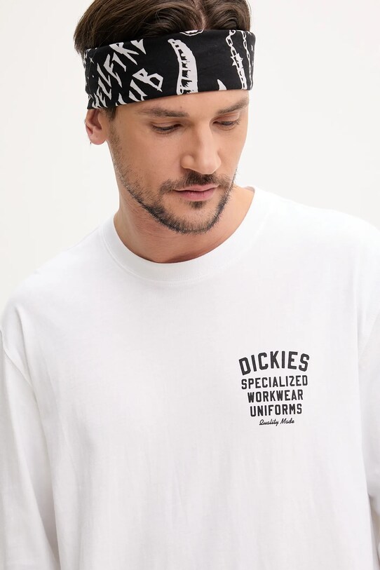 Памучна блуза с дълги ръкави Dickies бял DK0A4Z930WH1
