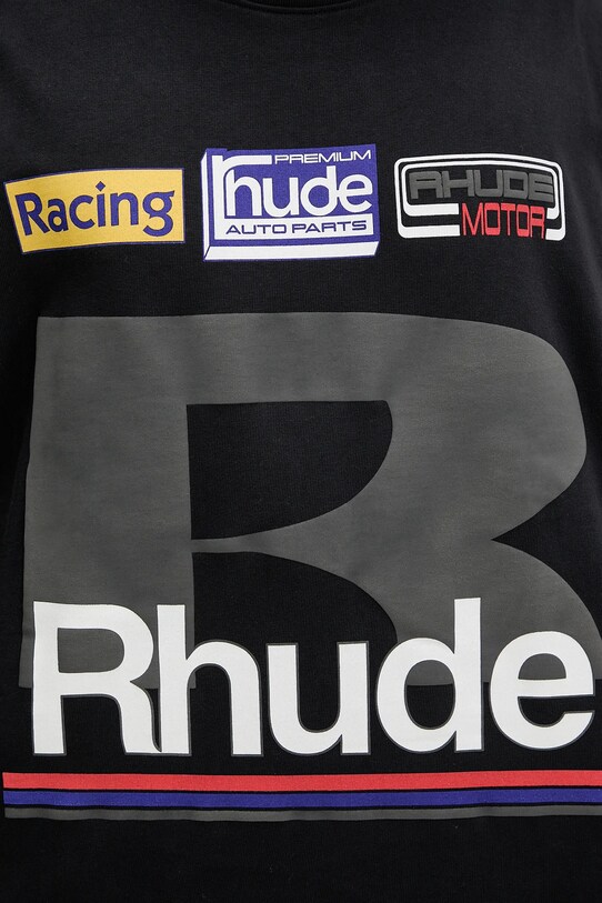 RHUDE longsleeve bawełniany Petrol Patch czarny RHSS25TT15012