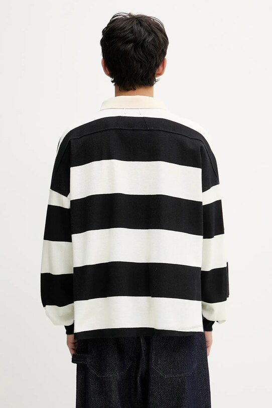 Odzież RHUDE longsleeve bawełniany Striped Pique RHSS25PO03012 beżowy