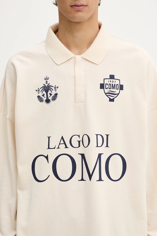 RHUDE longsleeve bawełniany Fc Como Pique beżowy RHSS25PO05012