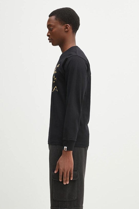 Pamučna majica dugih rukava A Bathing Ape 1St Camo Bape STA 1L30111016 crna SS25