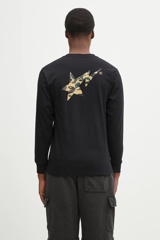 Odjeća Pamučna majica dugih rukava A Bathing Ape 1St Camo Bape STA 1L30111016 crna