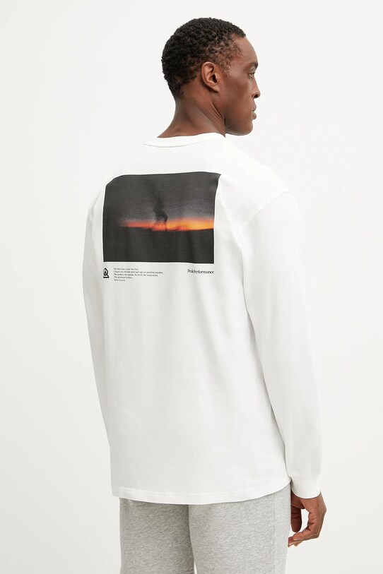 Îmbrăcăminte Peak Performance longsleeve din bumbac G80329 alb