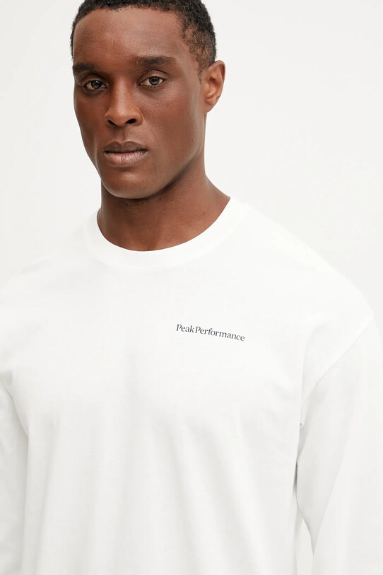 Peak Performance longsleeve din bumbac alb G80329