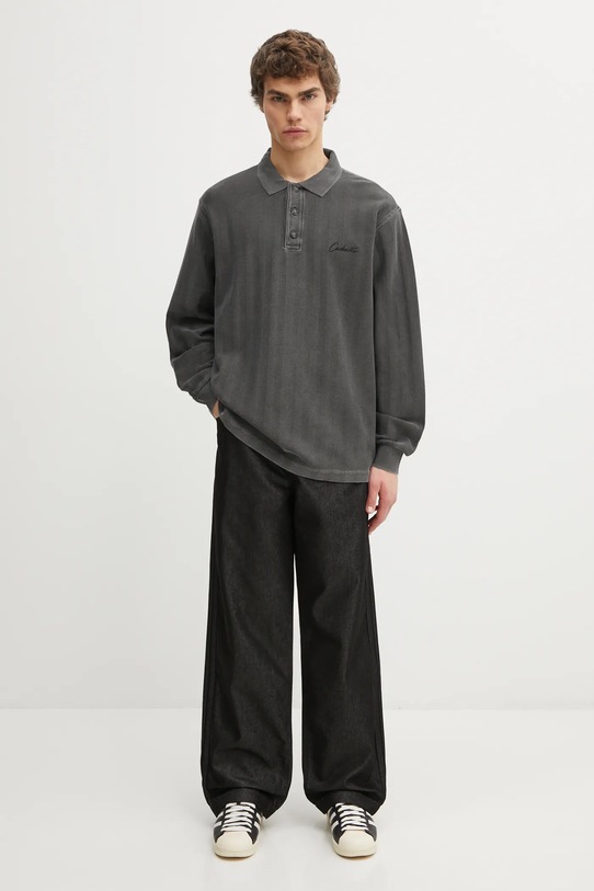 Carhartt WIP longsleeve din bumbac L/S Morrison Rugby Shirt I034568.89PG gri