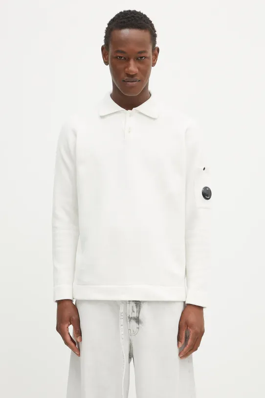 Bavlnený sveter C.P. Company jednofarebný béžová 18CMKN070A005687G