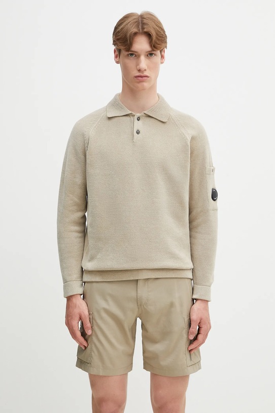 C.P. Company sweter bawełniany bawełna beżowy 18CMKN070A005687G